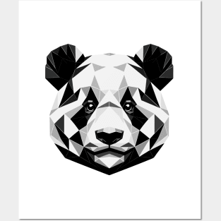 Abstract Geometric Panda - Monochromatic Design Posters and Art